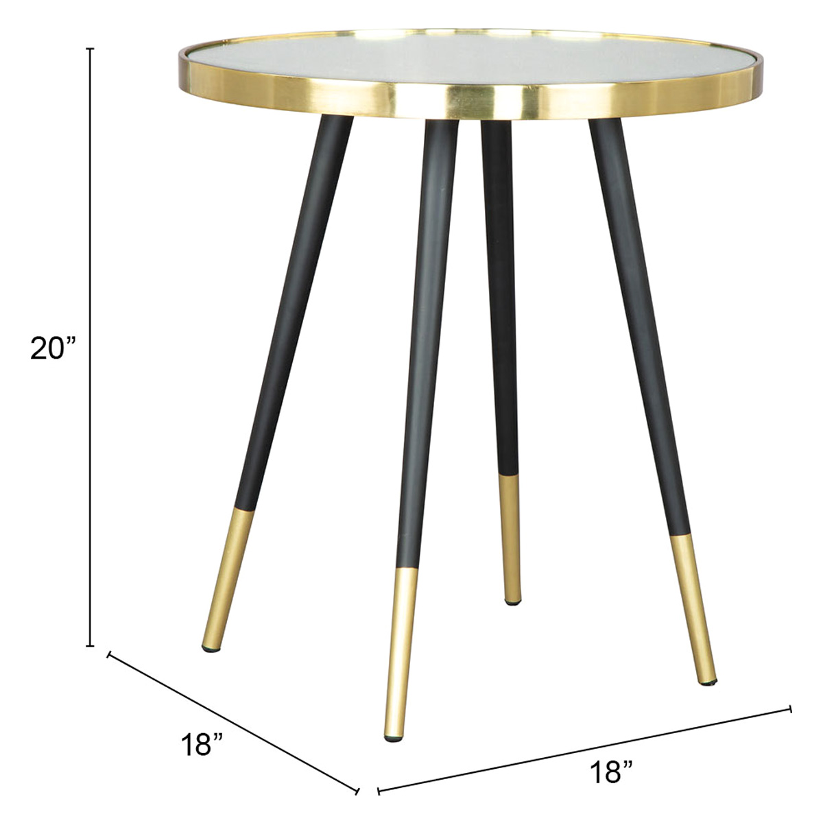 ZUO - Particle Side Table in Black/Gold/Black