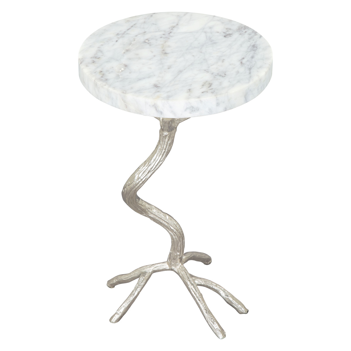 ZUO - Joel Side Table in White/Silver