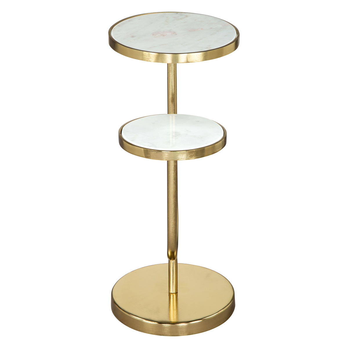 ZUO - Marc Side Table in White/Gold