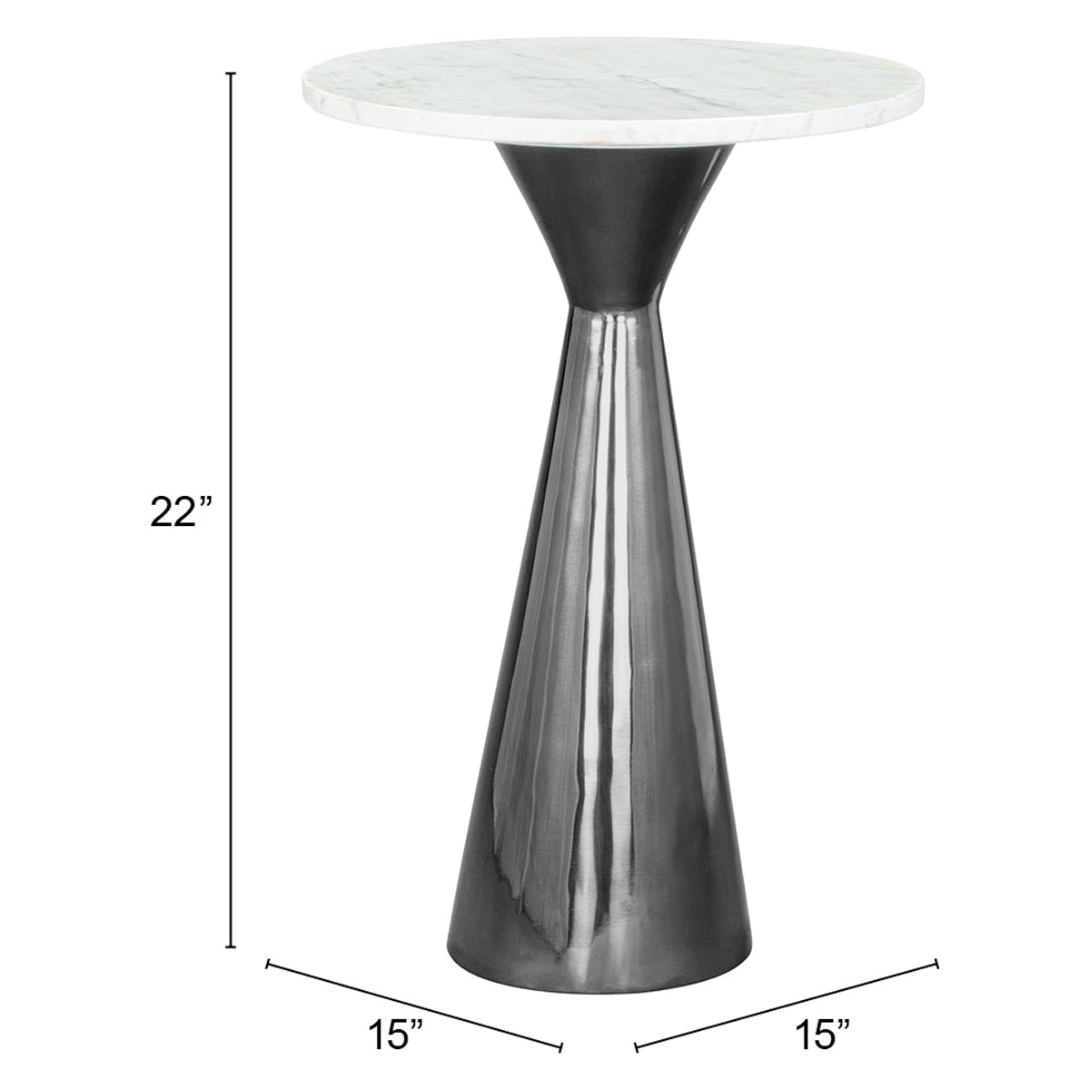 ZUO - Tim Side Table in White/Black