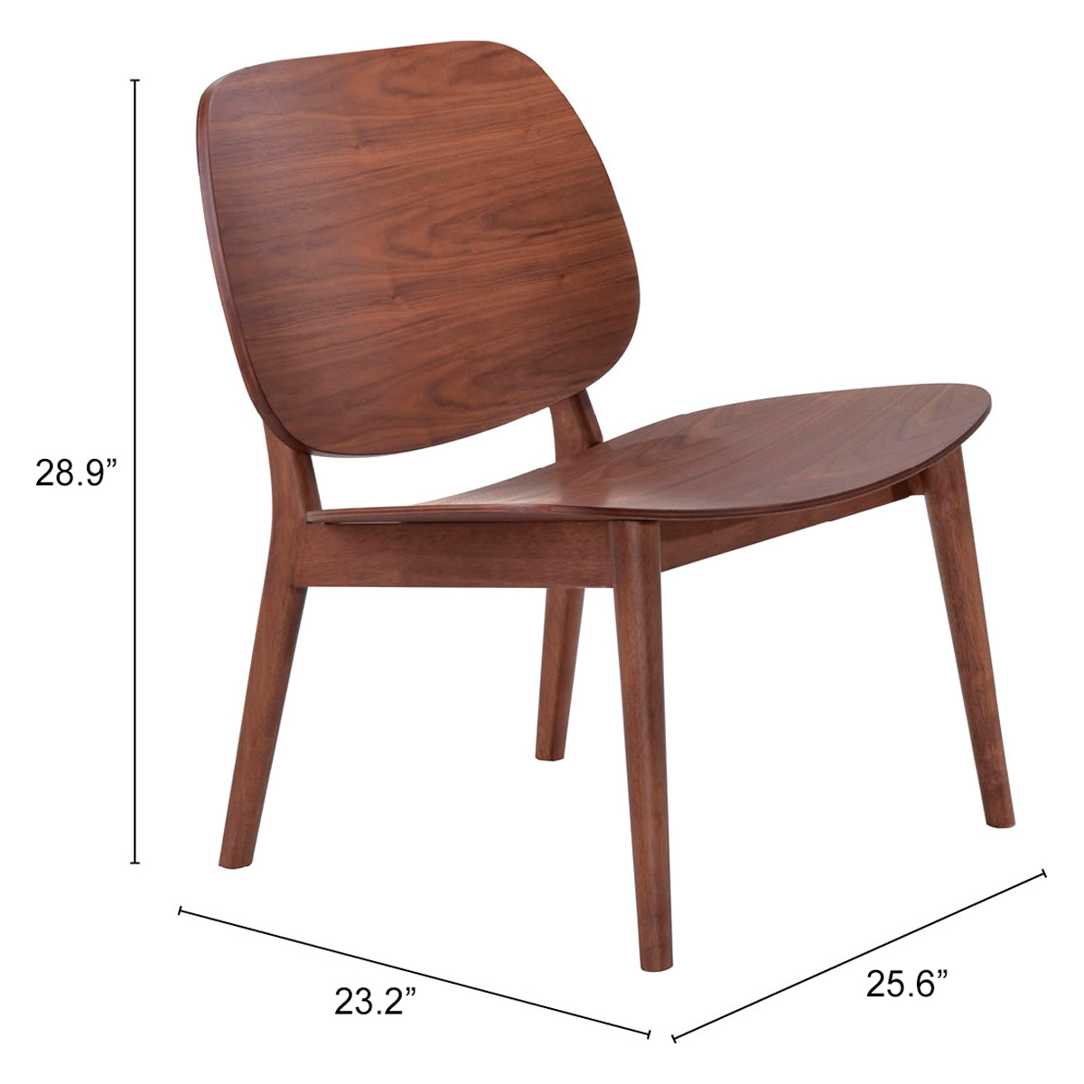 ZUO™ Priest Lounge Chair - Walnut