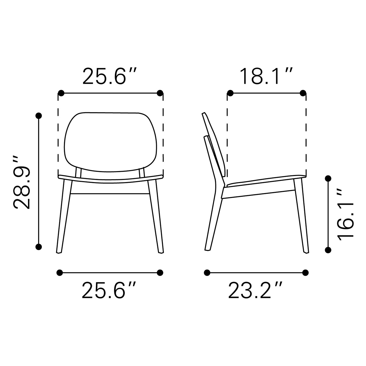 ZUO™ Priest Lounge Chair - Walnut