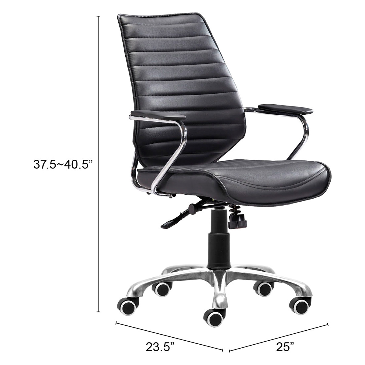 ZUO Enterprise Low Back Office Chair - Black/Silver