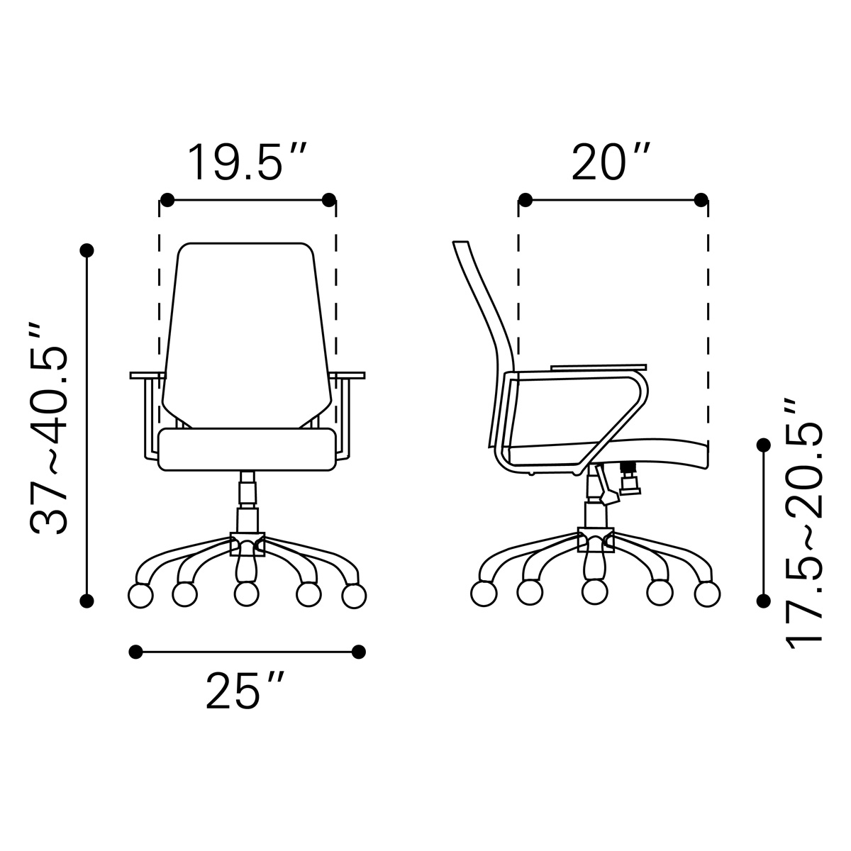 ZUO Enterprise Low Back Office Chair - Black/Silver