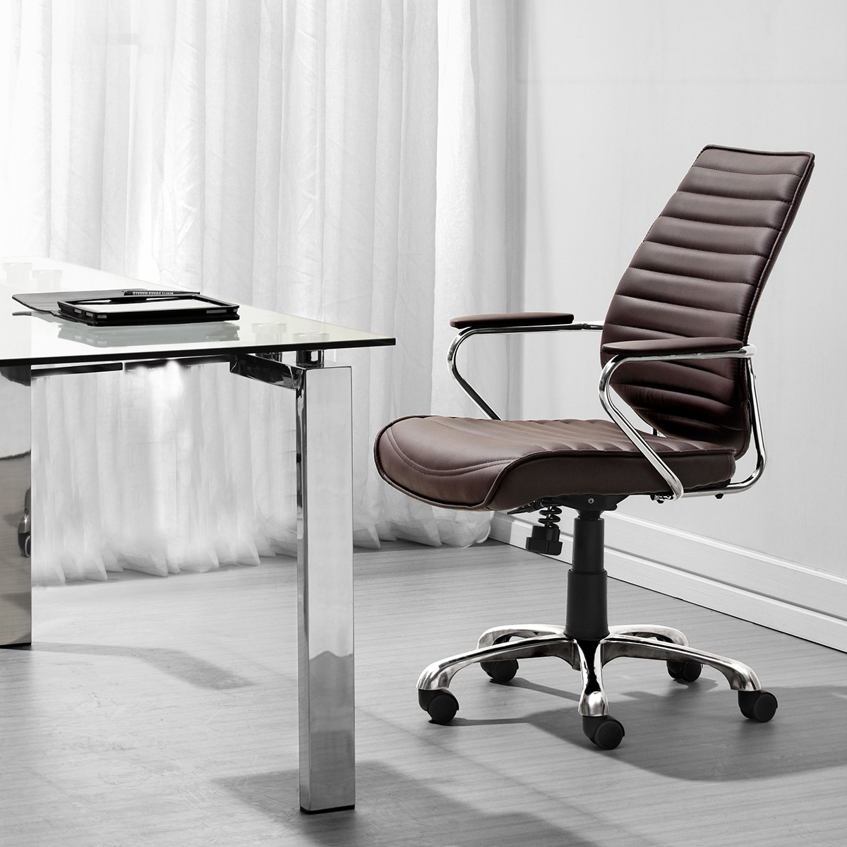 ZUO Enterprise Low Back Office Chair - Espresso/Silver