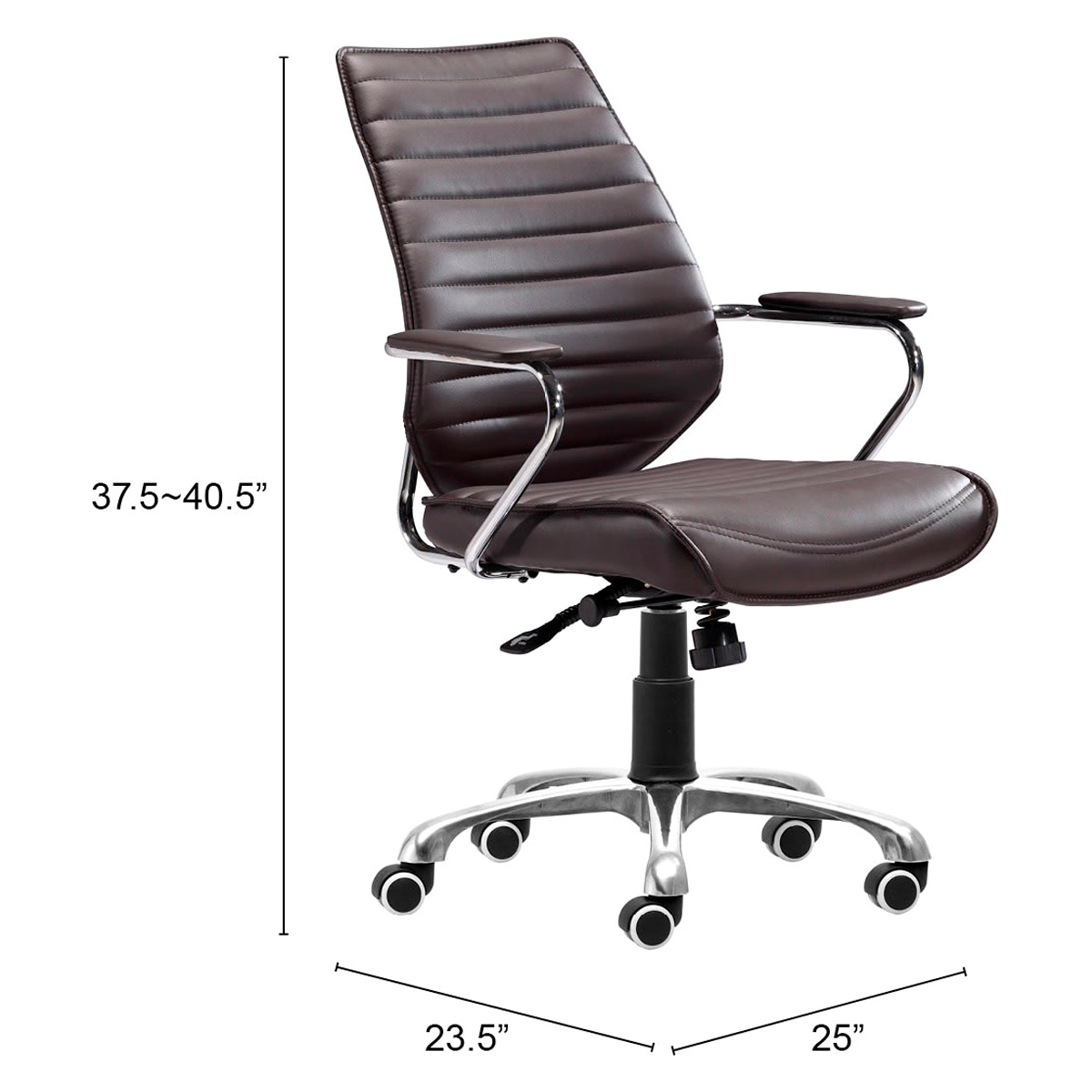 ZUO Enterprise Low Back Office Chair - Espresso/Silver