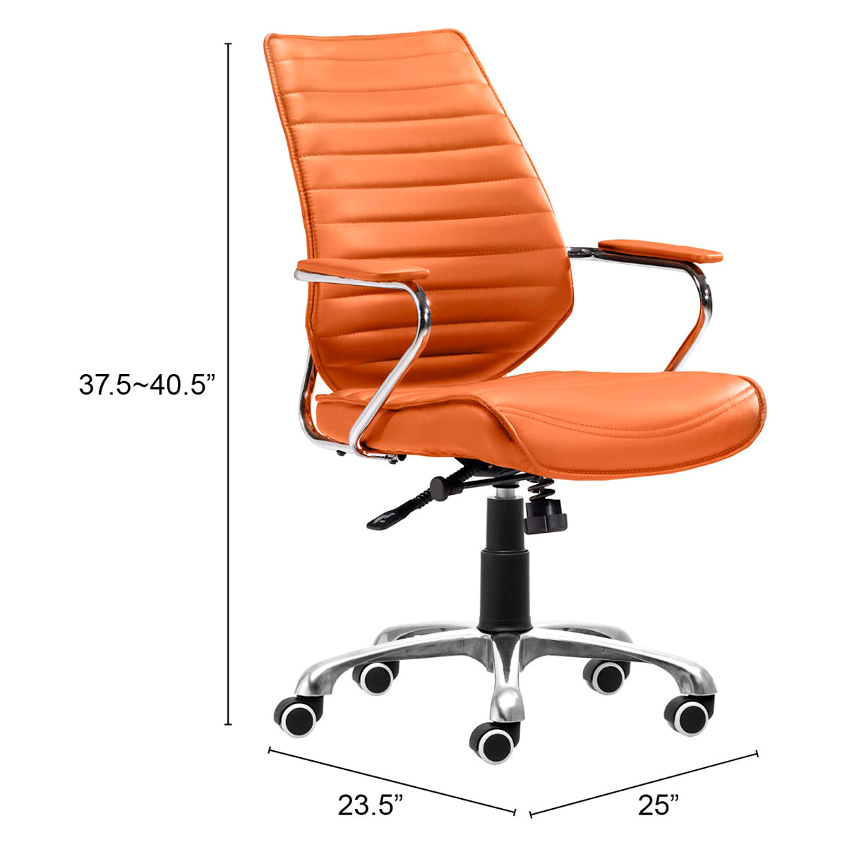 ZUO Enterprise Low Back Office Chair - Orange/Silver