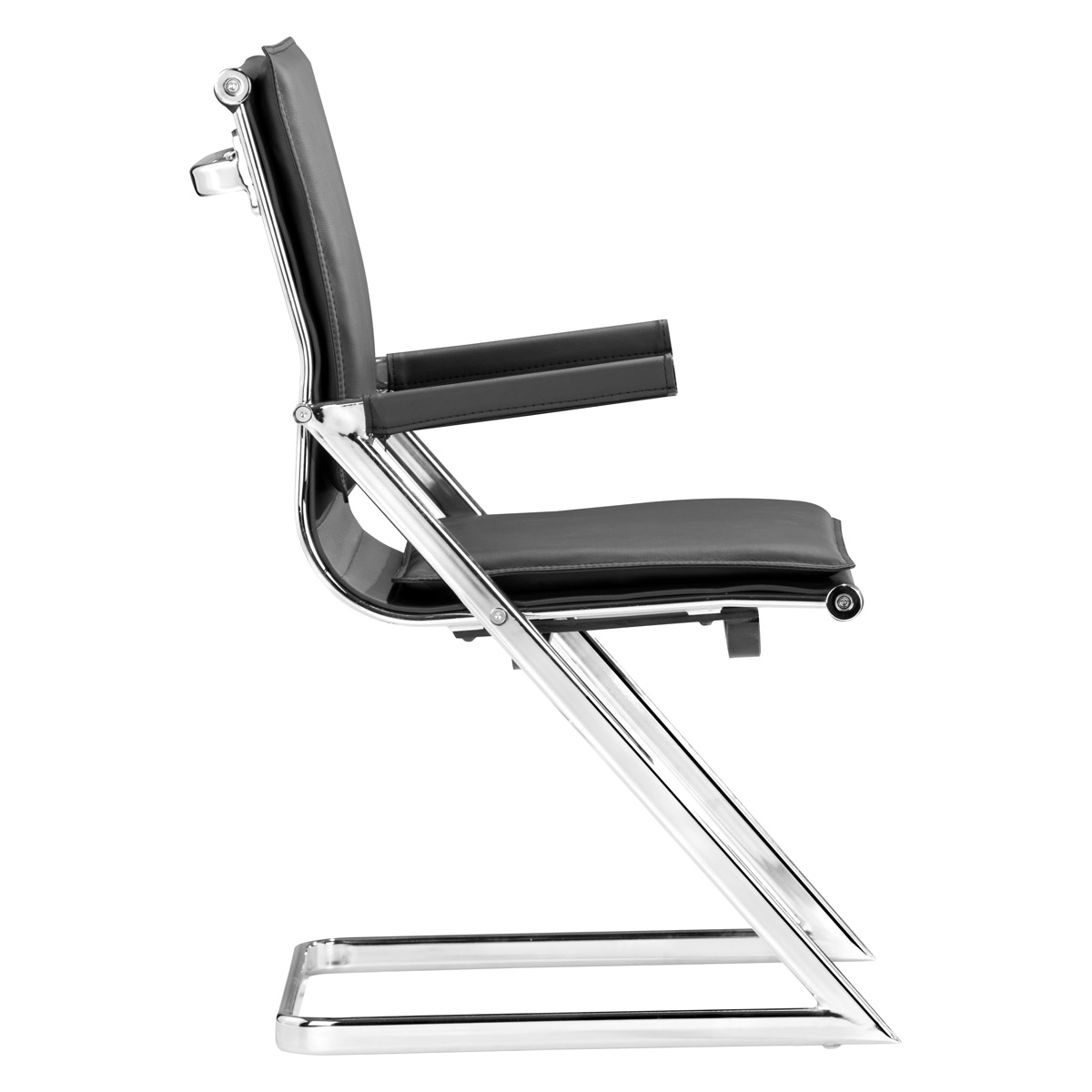 ZUO™ Lider Plus Conference Chair (Set Of 2) - Black/Silver