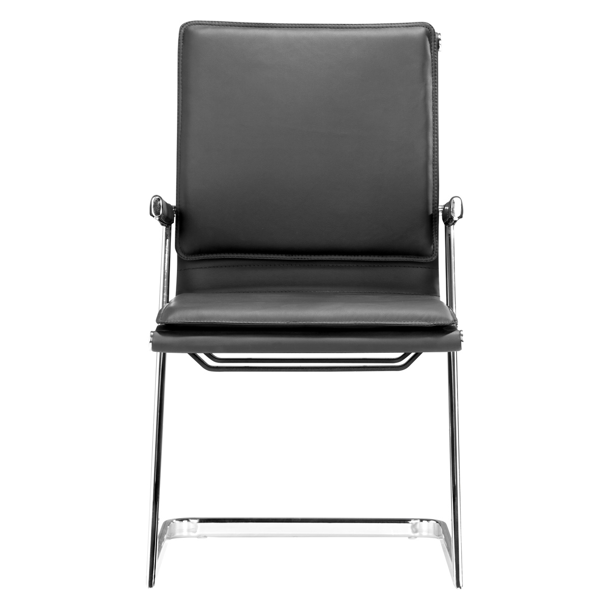 ZUO™ Lider Plus Conference Chair (Set Of 2) - Black/Silver