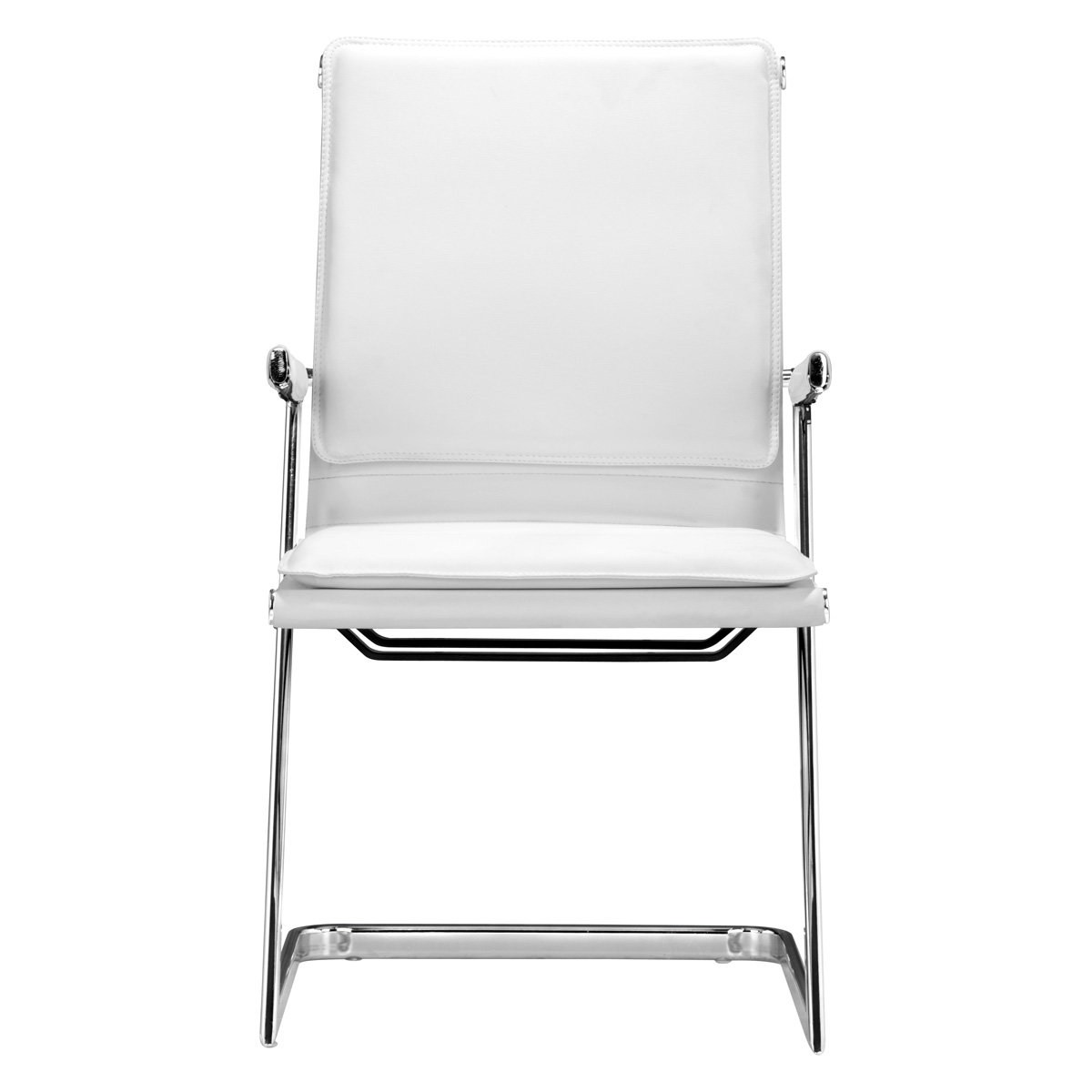 ZUO™ Lider Plus Conference Chair (Set Of 2) - White/Silver