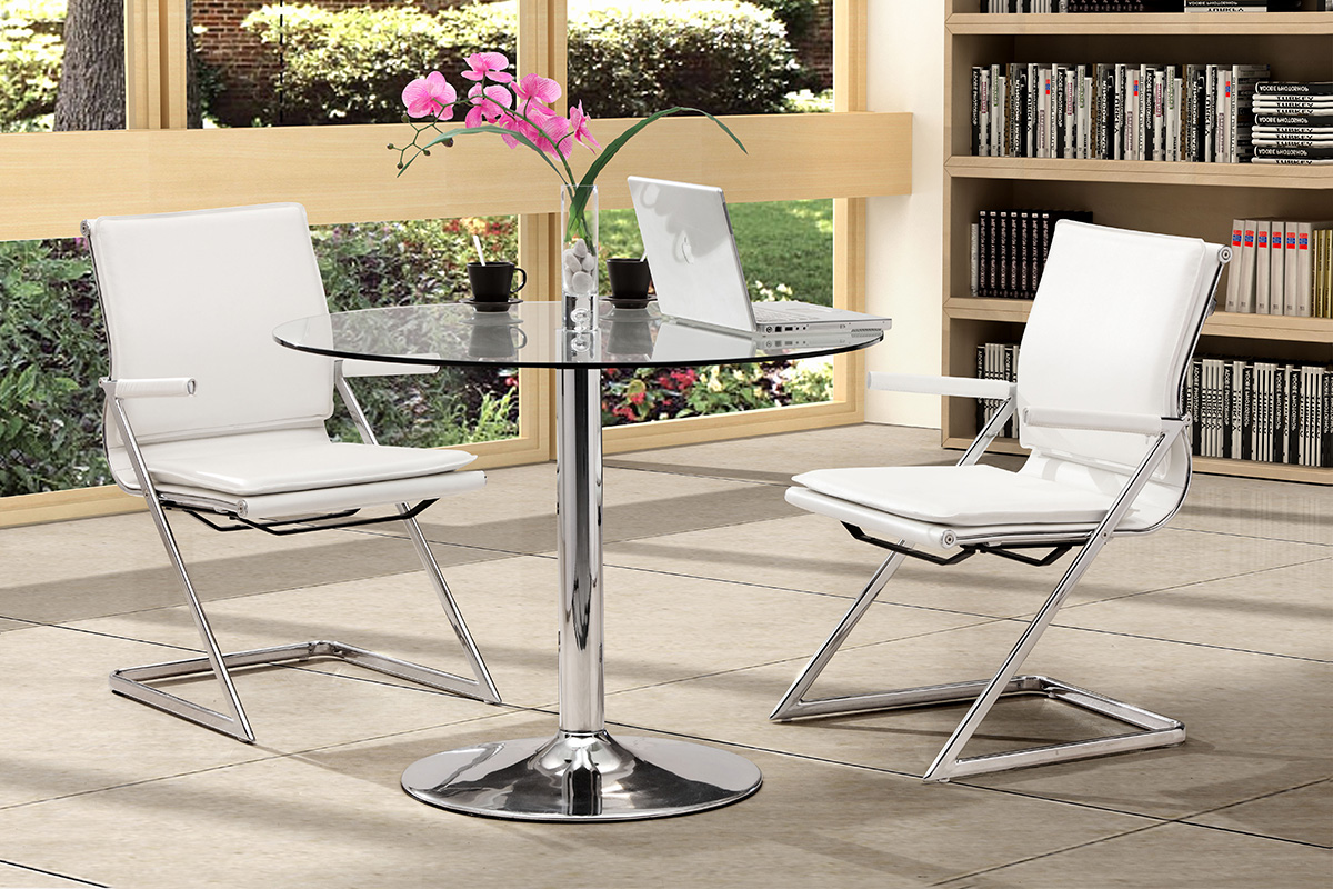 ZUO™ Lider Plus Conference Chair (Set Of 2) - White/Silver