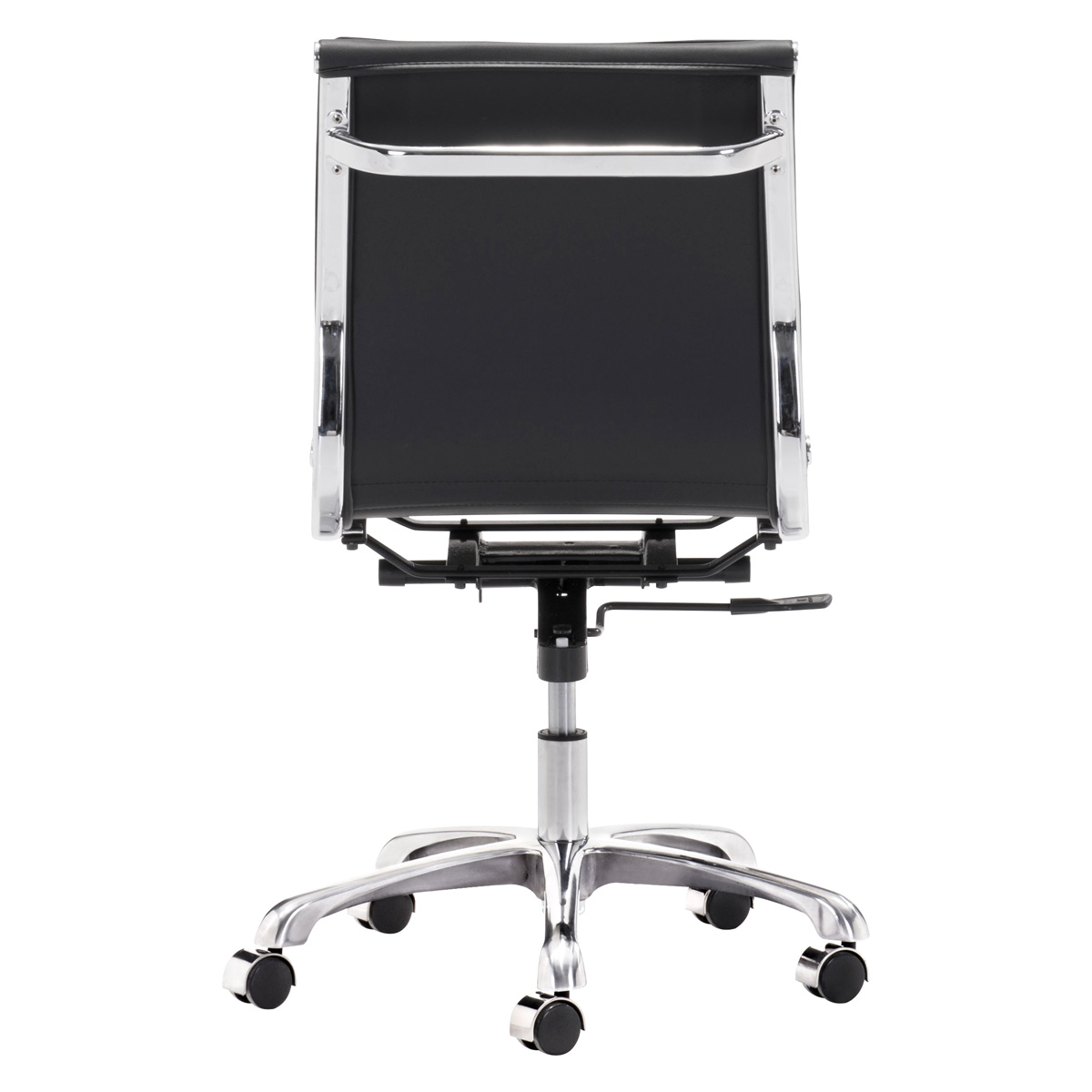 ZUO Lider Plus Armless Office Chair - Black/Silver