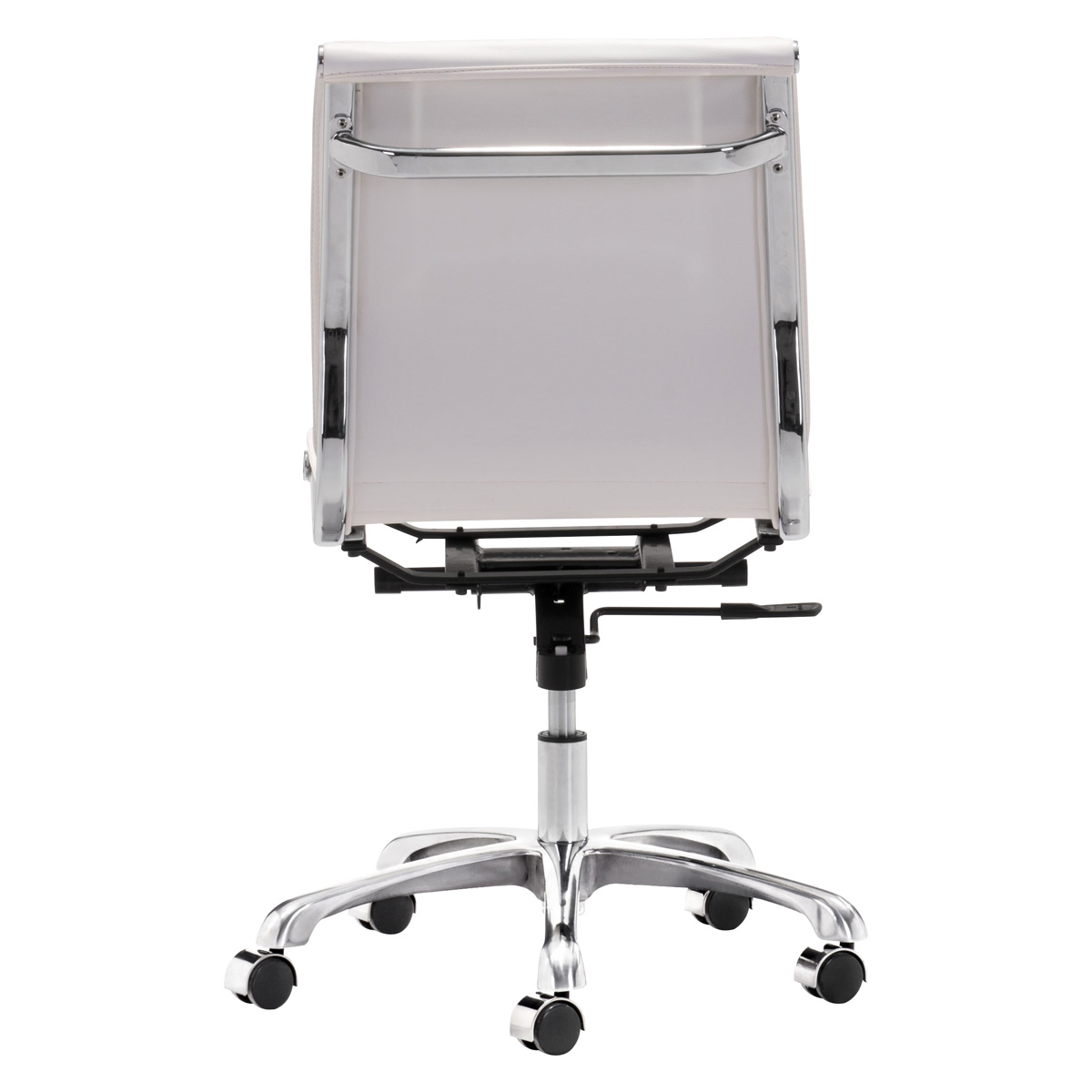 ZUO Lider Plus Armless Office Chair - White/Silver