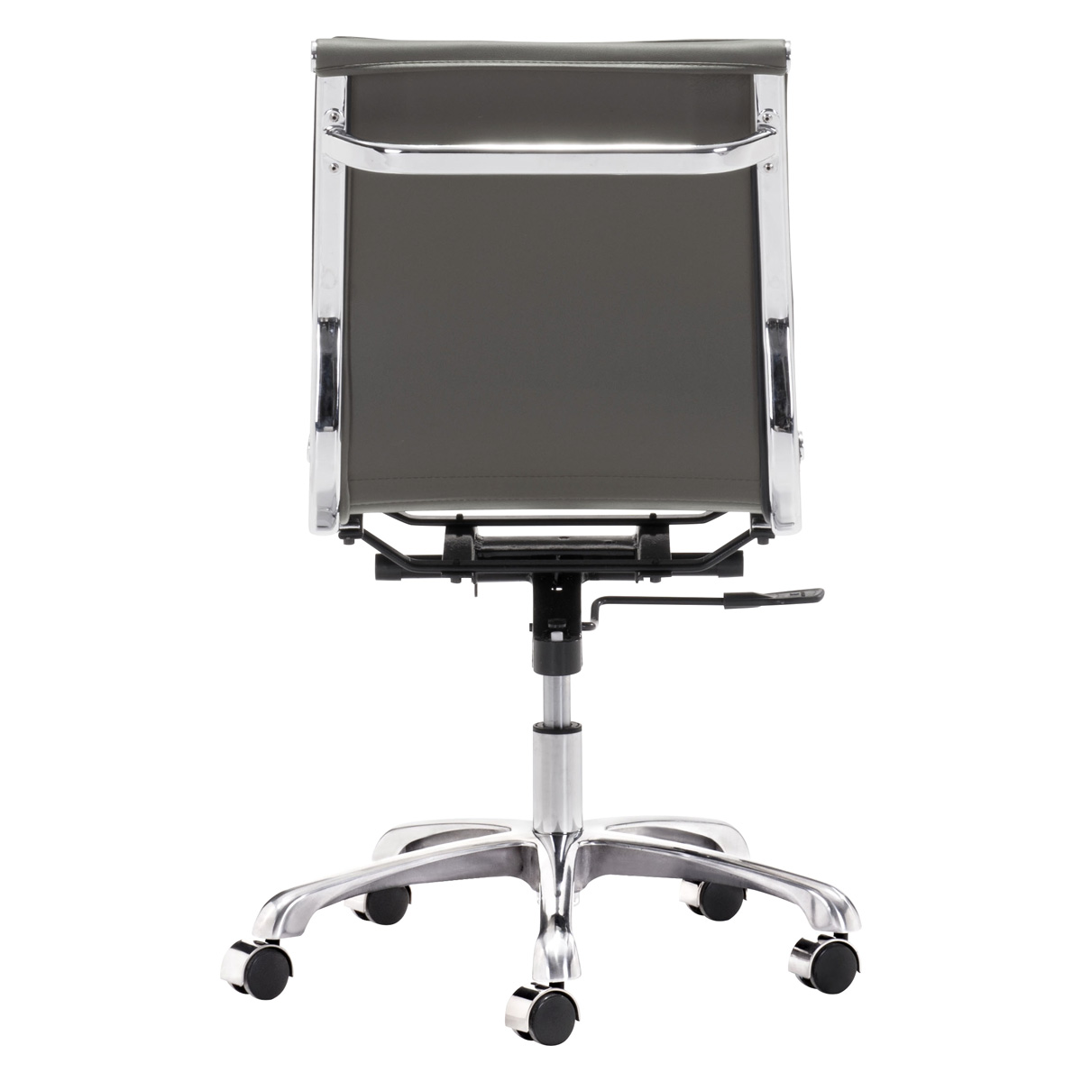 ZUO Lider Plus Armless Office Chair - Gray/Silver