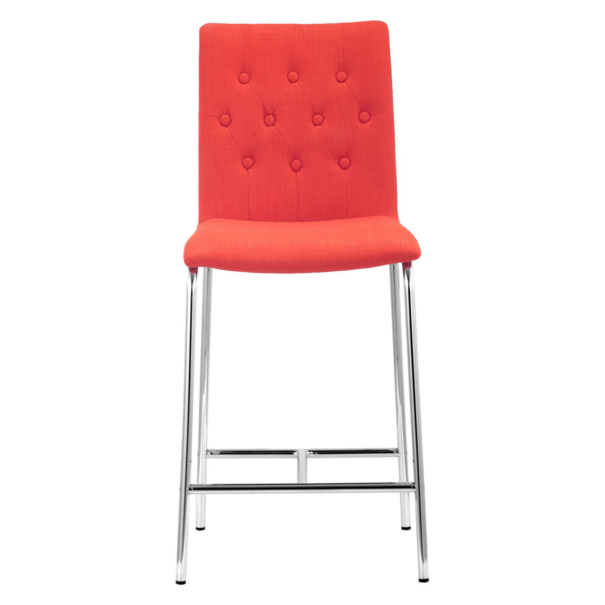 ZUO Uppsala Counter Chair (Set Of 2) - Tangerine/Silver