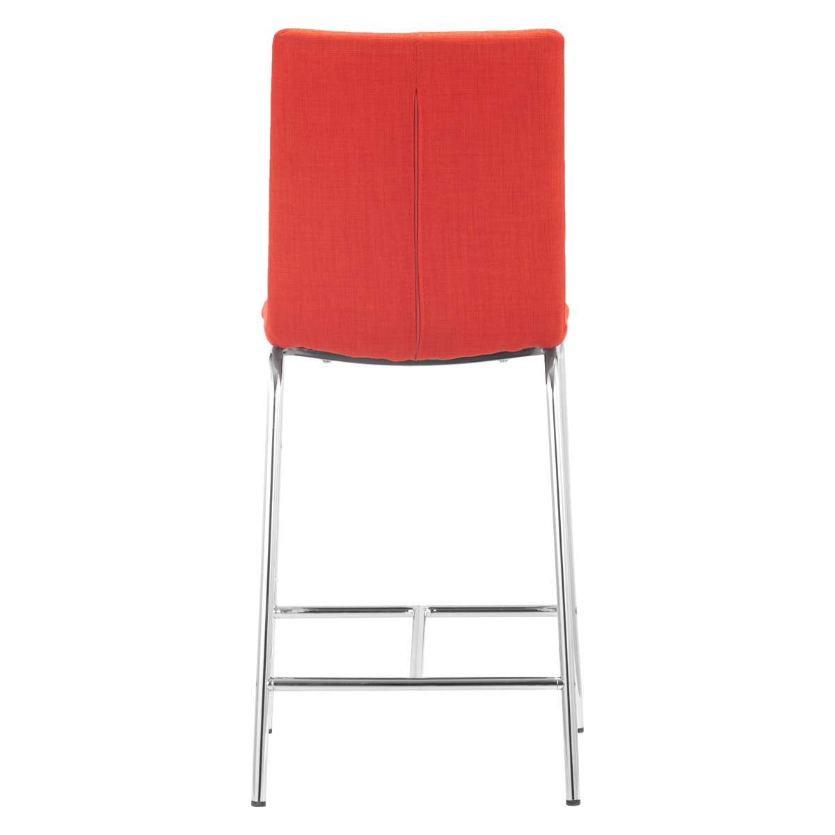 ZUO Uppsala Counter Chair (Set Of 2) - Tangerine/Silver