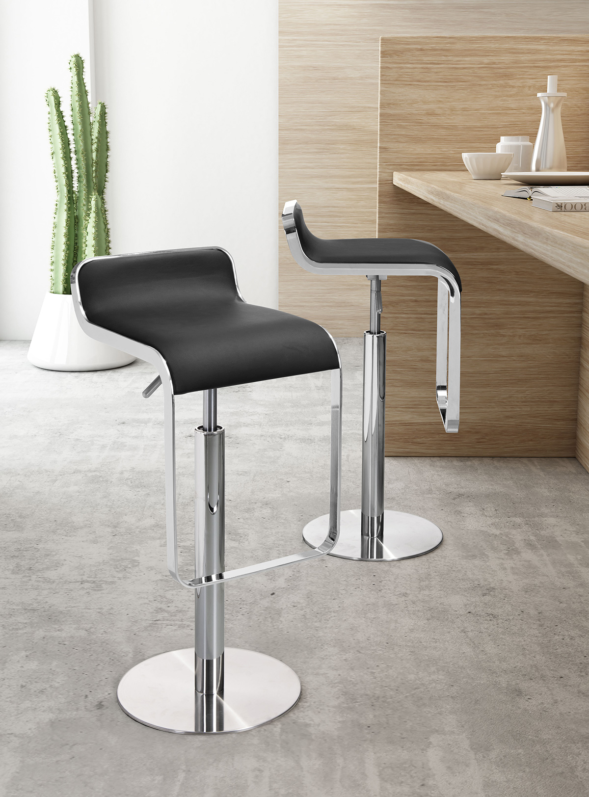 ZUO Equino Barstool - Black/Silver