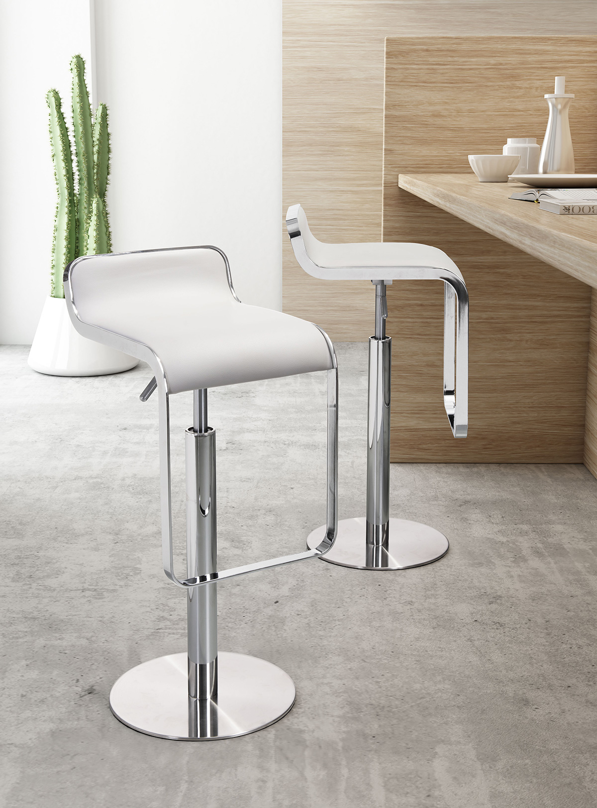 ZUO Equino Barstool - White/Silver