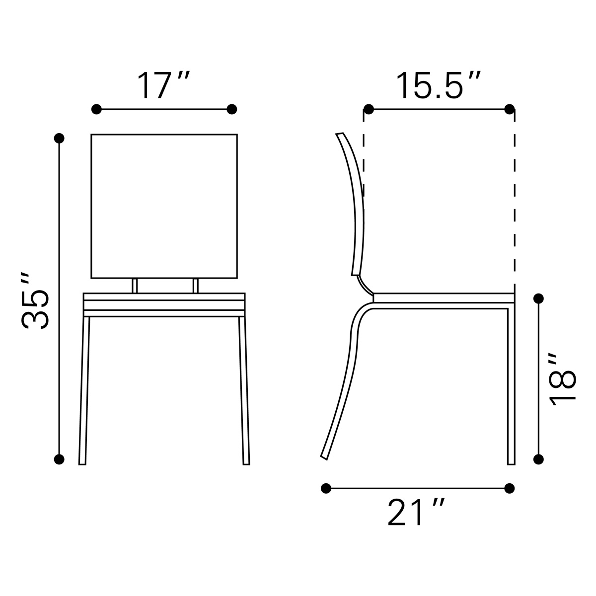 ZUO Criss Cross Dining Chair (Set Of 4) - Espresso/Silver