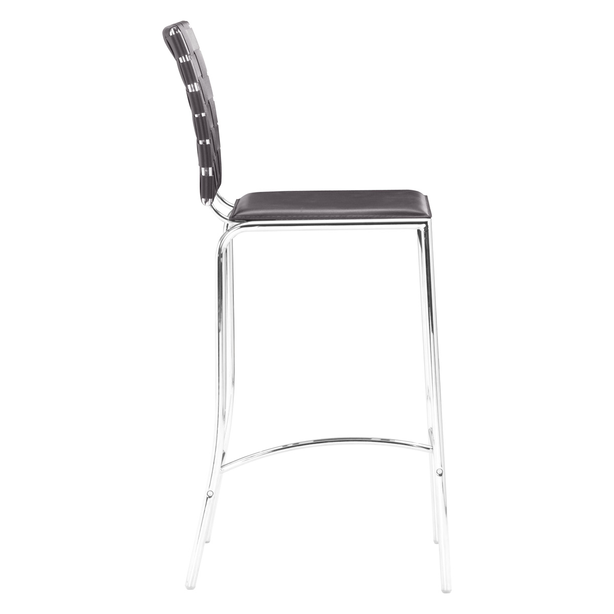 ZUO Criss Cross Counter Chair (Set Of 2) - Espresso/Silver