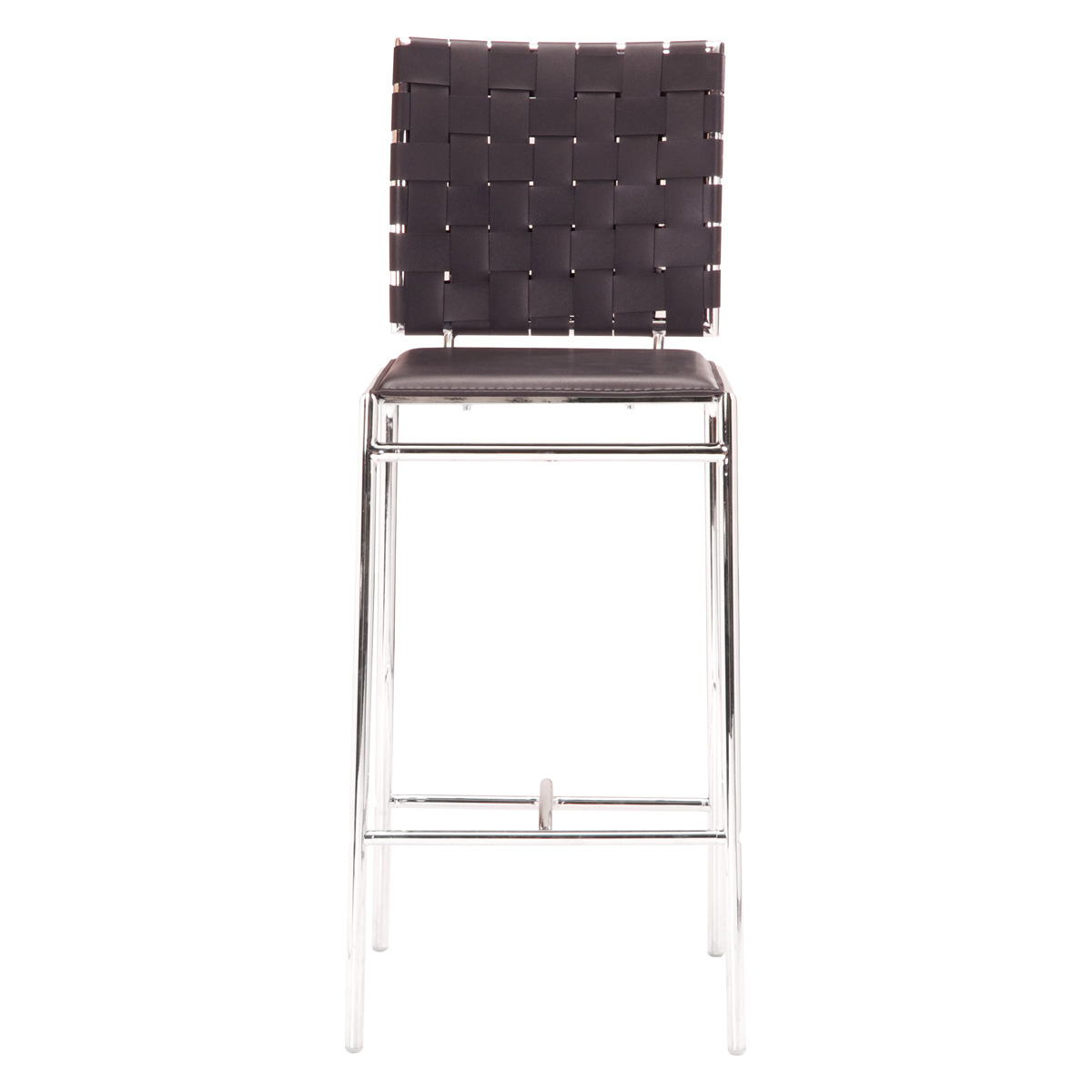 ZUO Criss Cross Counter Chair (Set Of 2) - Espresso/Silver