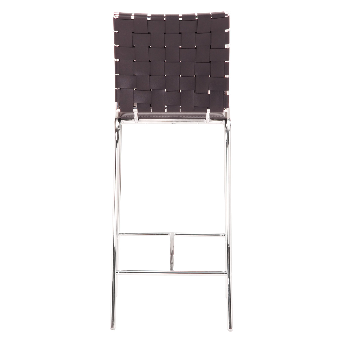 ZUO Criss Cross Counter Chair (Set Of 2) - Espresso/Silver