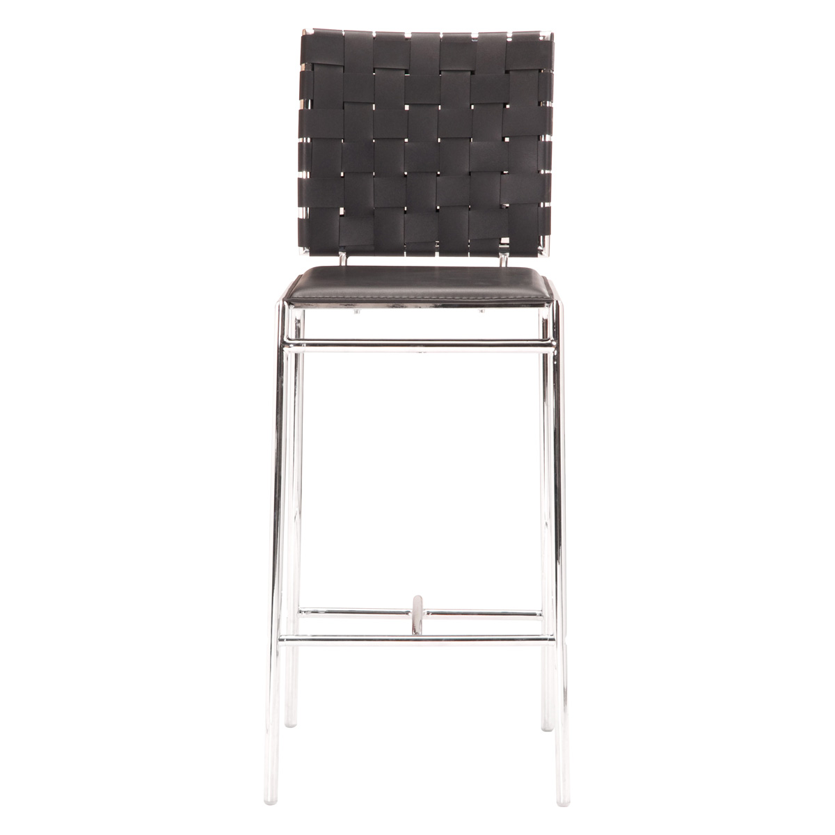 ZUO Criss Cross Counter Chair (Set Of 2) - Black/Silver