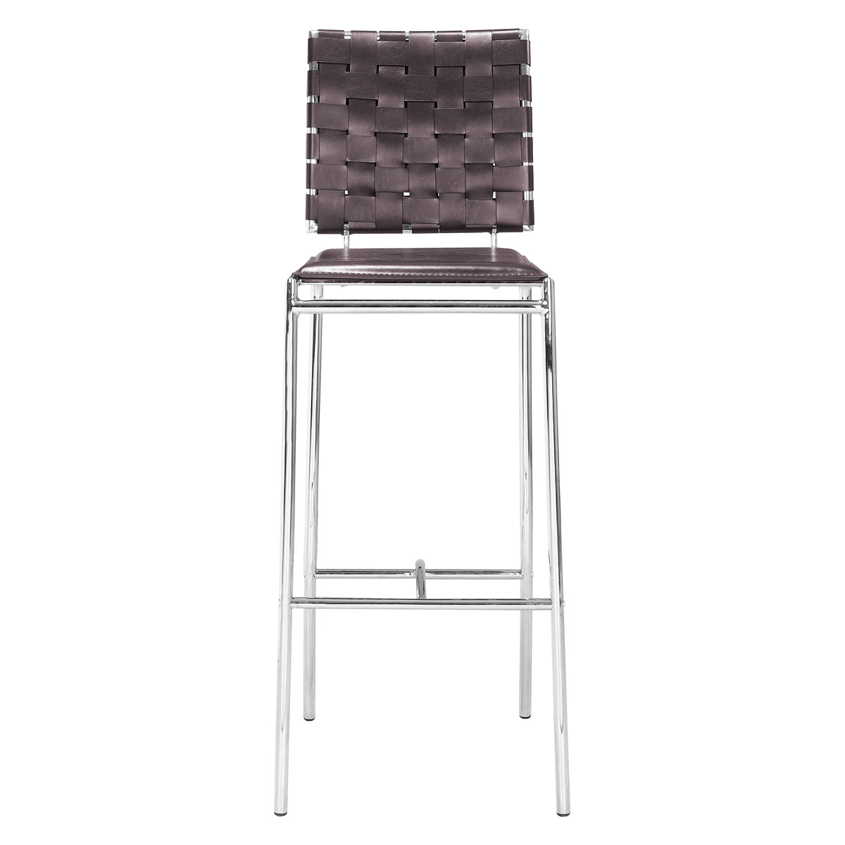 ZUO Criss Cross Bar Chair (Set Of 2) - Espresso/Silver