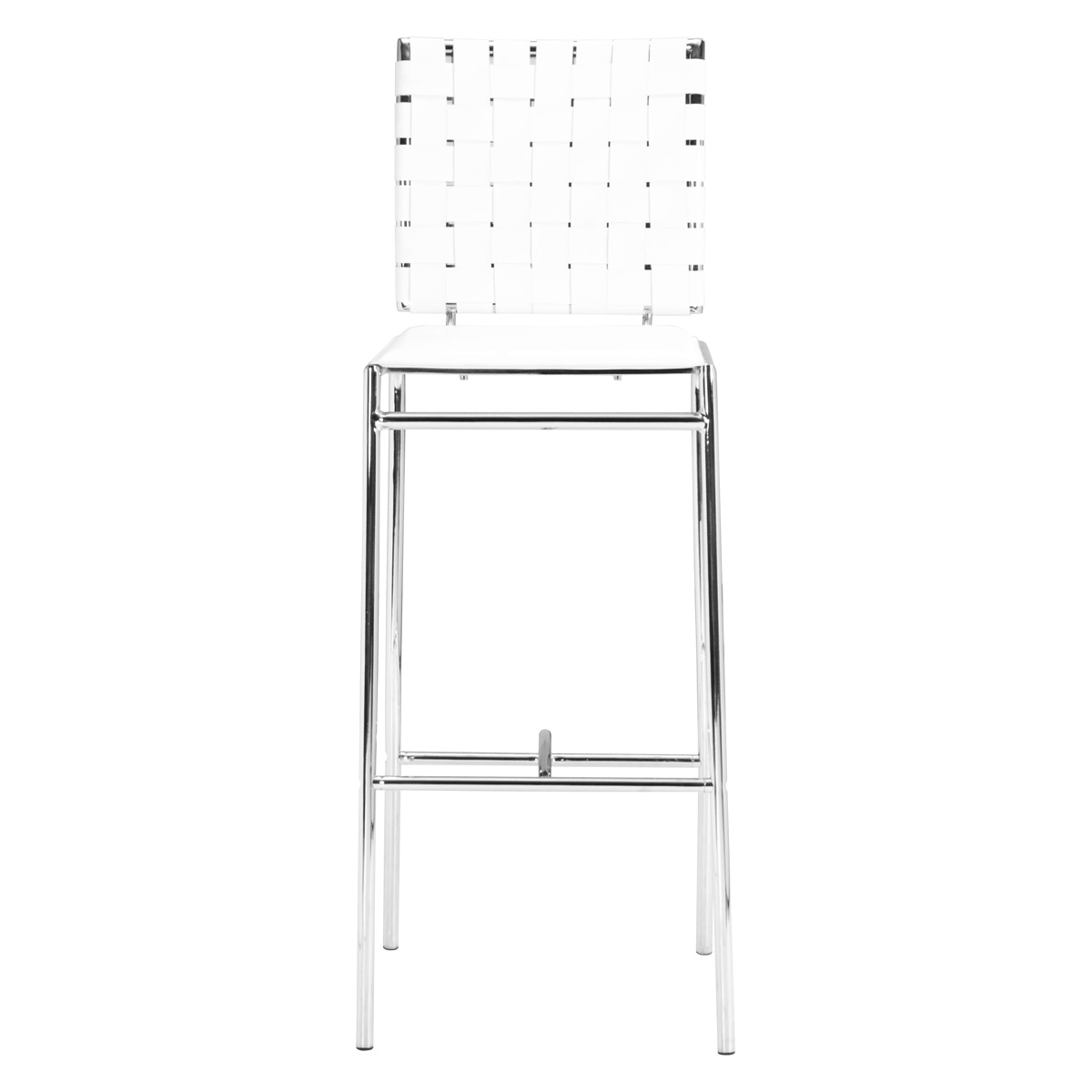 ZUO Criss Cross Bar Chair (Set Of 2) - White/Silver