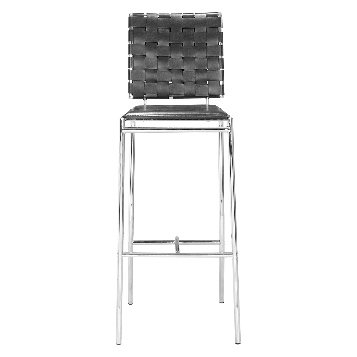 ZUO Criss Cross Bar Chair (Set Of 2) - Black/Silver