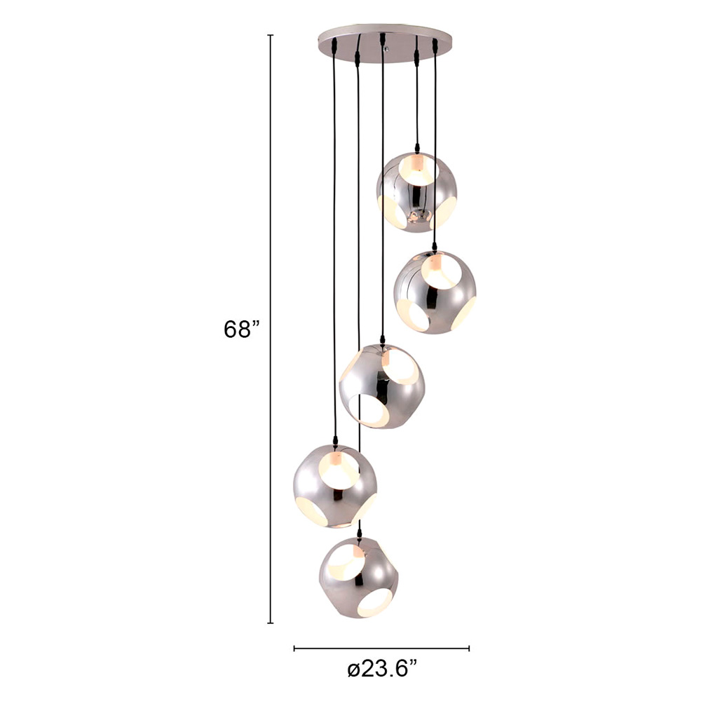 ZUO - Meteor Shower Ceiling Lamp in Chrome