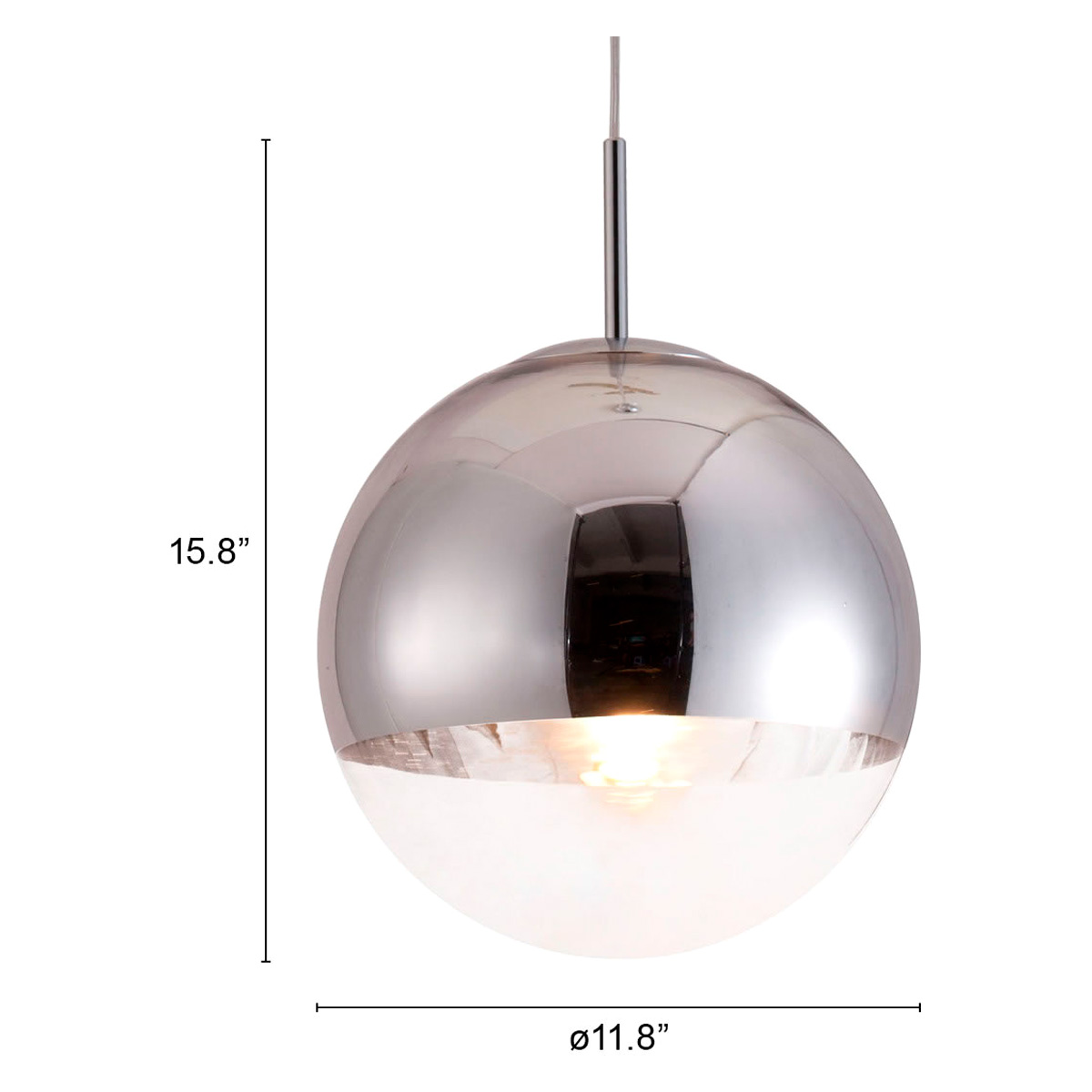 ZUO - Kinetic Ceiling Lamp in Chrome