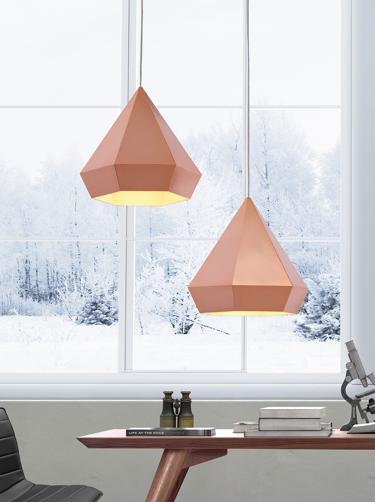 ZUO Forecast Ceiling Lamp - Rose Gold