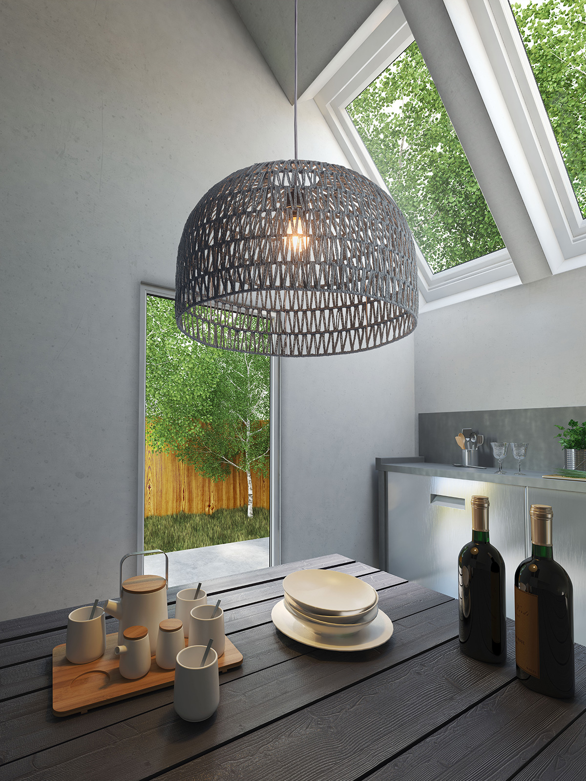 ZUO - Paradise Ceiling Lamp in Gray