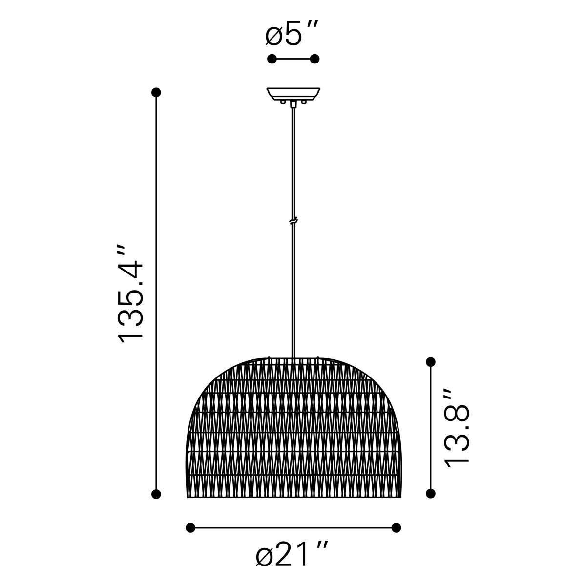 ZUO - Paradise Ceiling Lamp in Gray