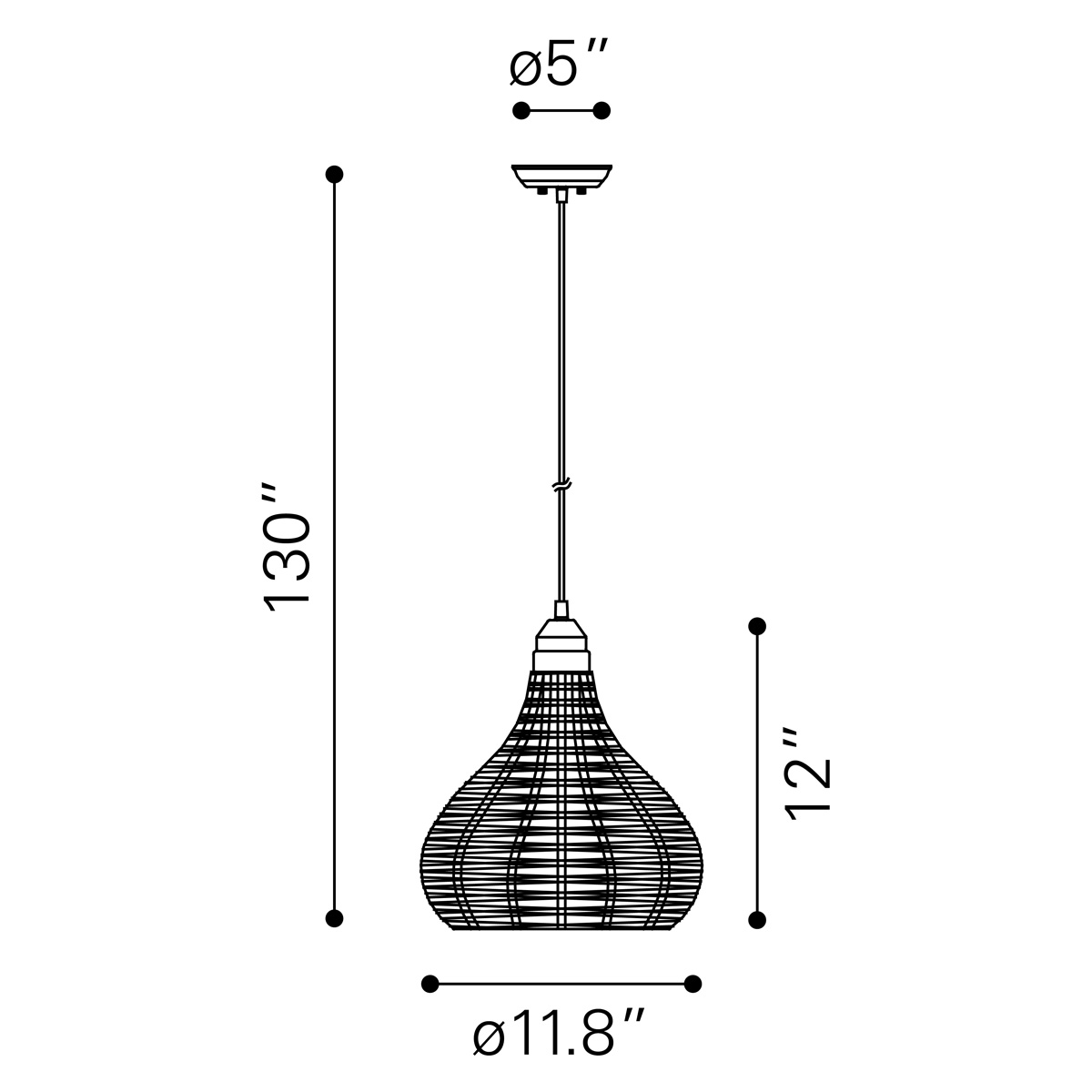 ZUO - Nezz Ceiling Lamp in Natural