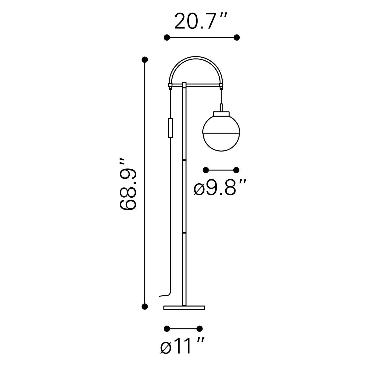 ZUO - Waterloo Floor Lamp in Bronze