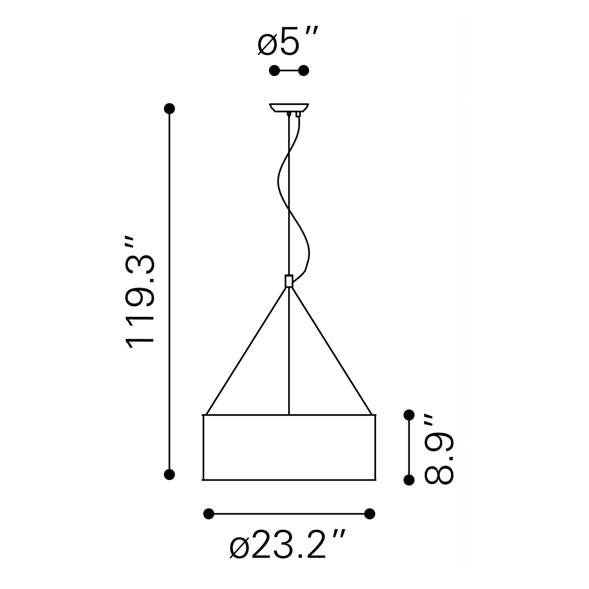 ZUO - Jena Ceiling Lamp in Chrome