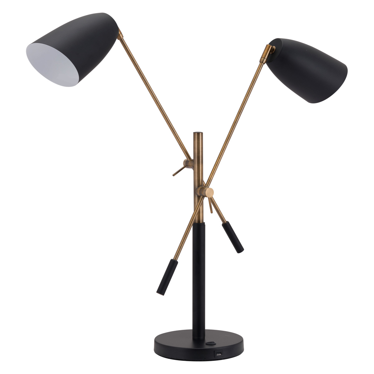 ZUO - Tanner Table Lamp in Matte Black/Brass