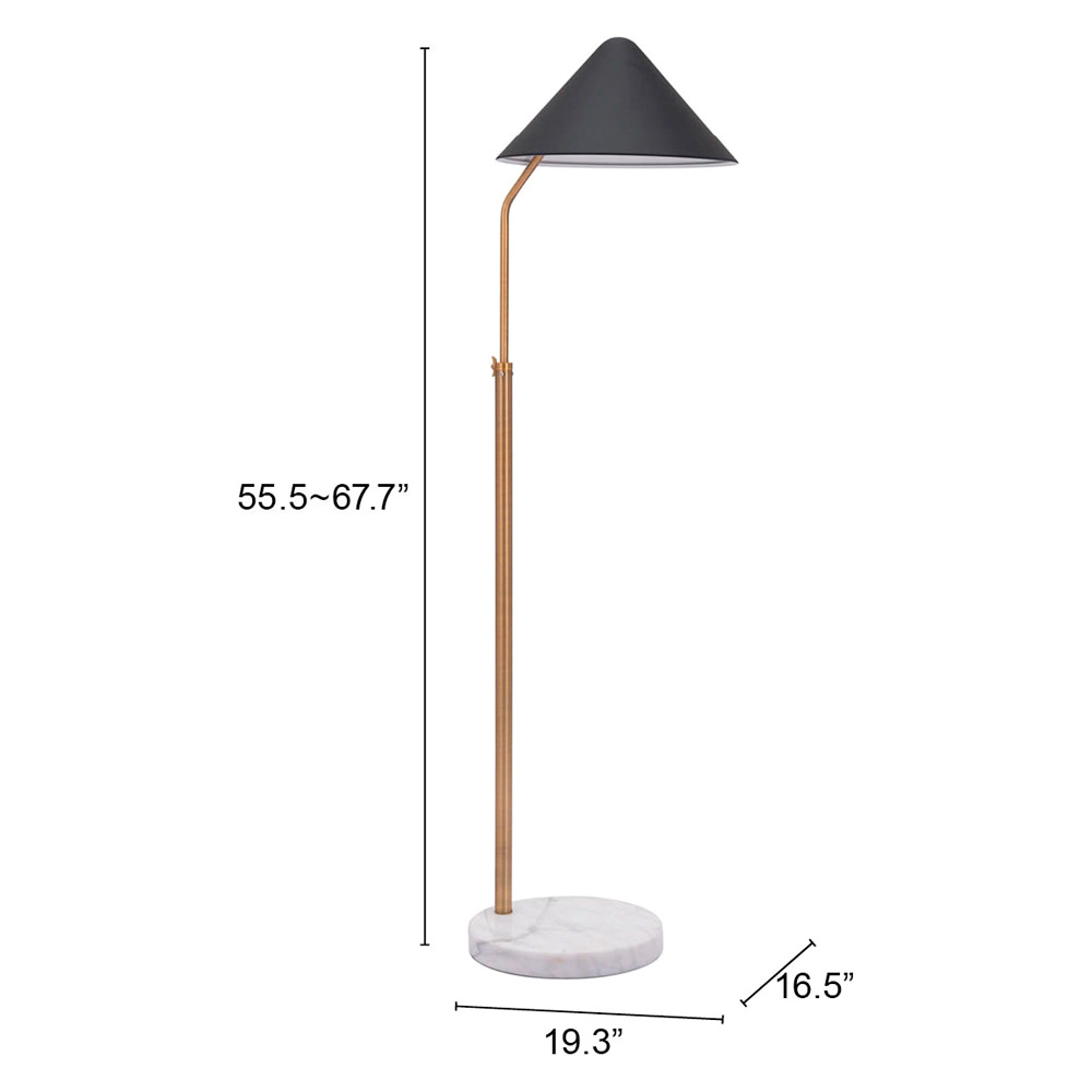 ZUO - Pike Floor Lamp in Black