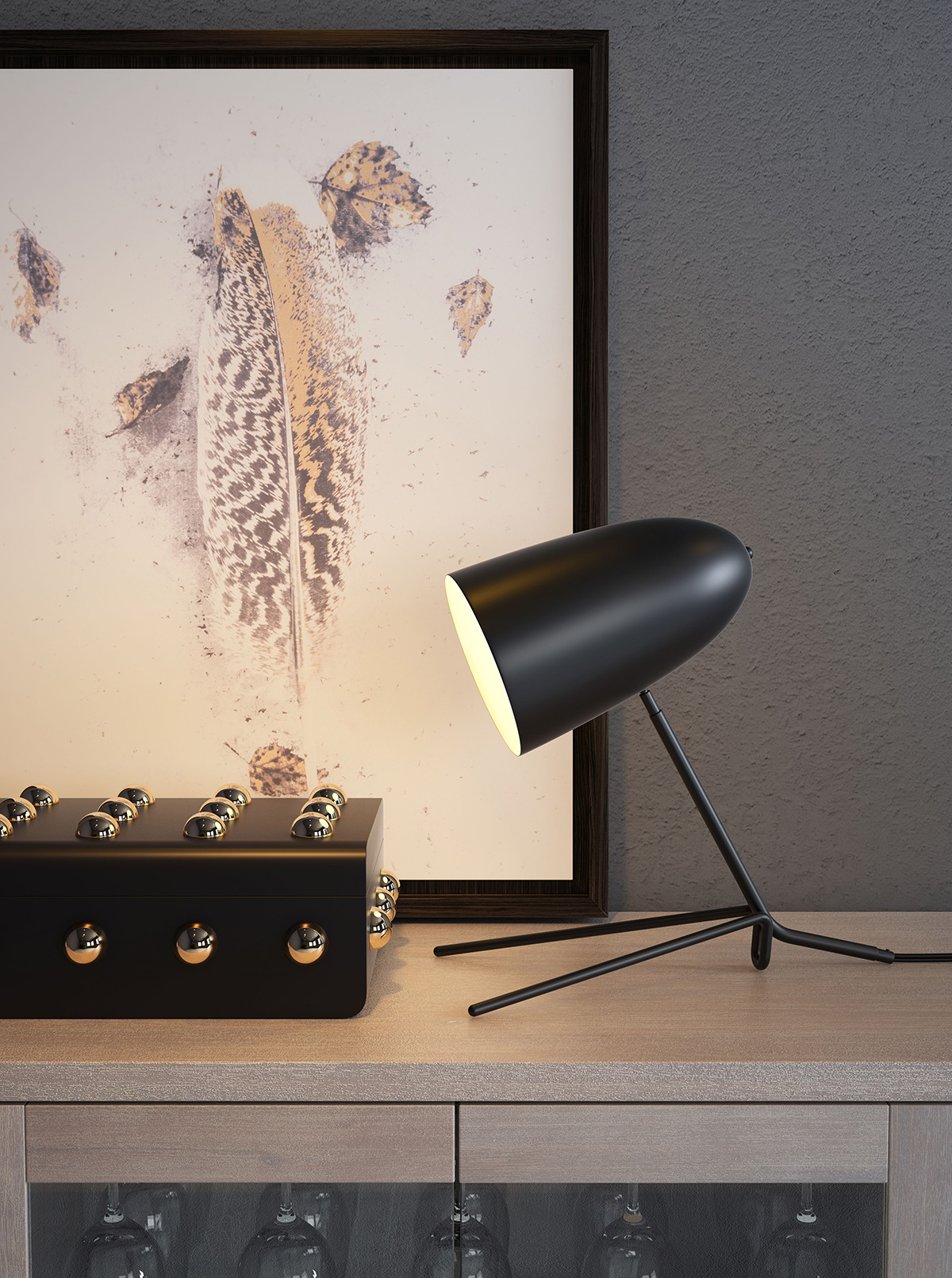 ZUO Jamison Table Lamp - Matte Black