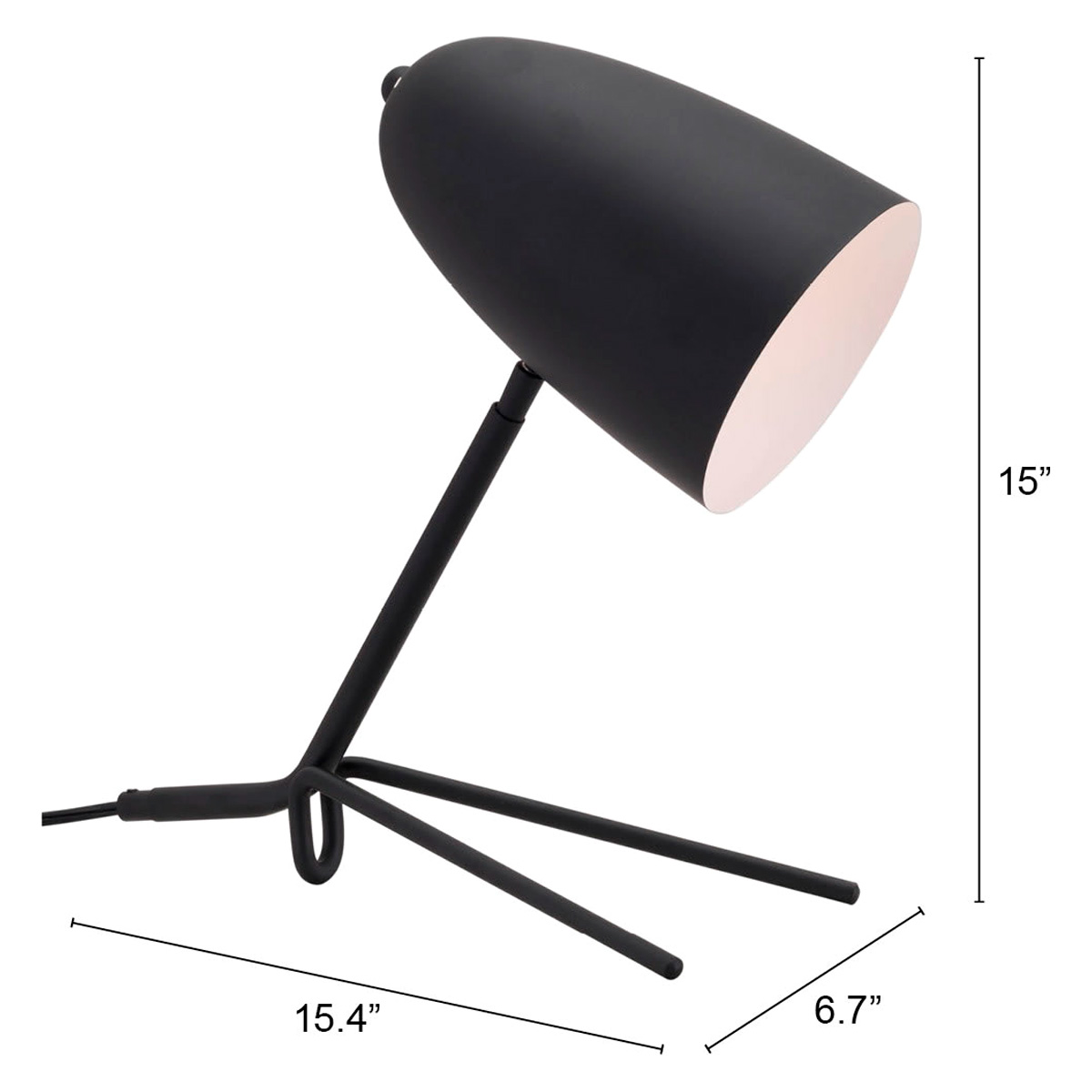 ZUO Jamison Table Lamp - Matte Black