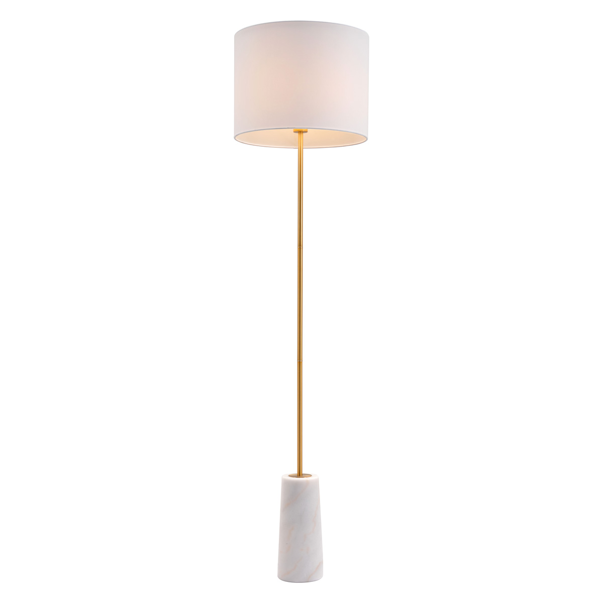 ZUO - Titan Floor Lamp in White/Brass