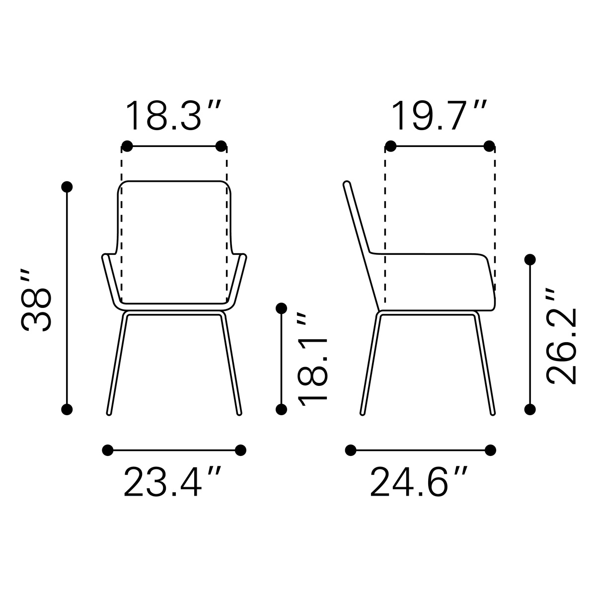 ZUO Lyon Dining Chair (Set Of 2) - Black