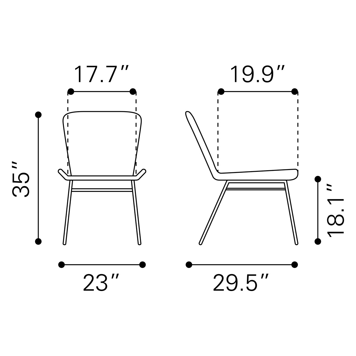 ZUO Lorena Dining Chair (Set Of 2) - Black