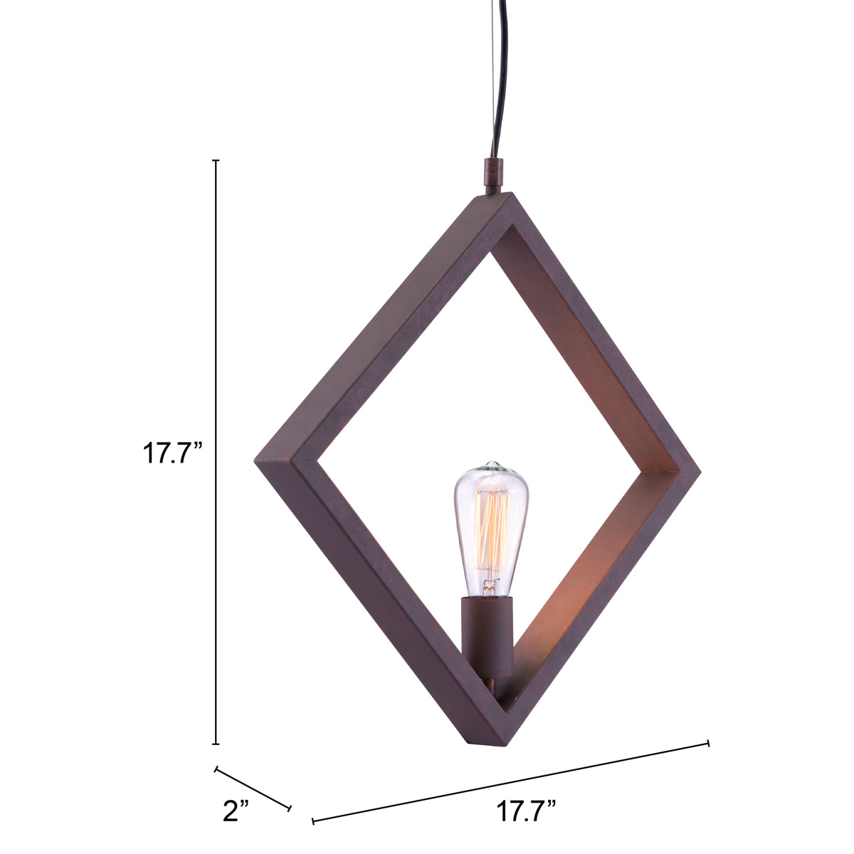 ZUO - Rotorura Ceiling Lamp in Rust