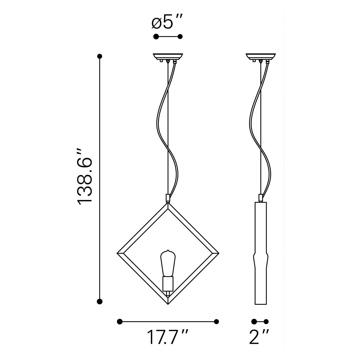 ZUO - Rotorura Ceiling Lamp in Rust